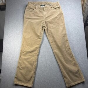 Woolrich Corduroy Pants Womens 12 Tan Khaki Excellent Stretch Straight Leg